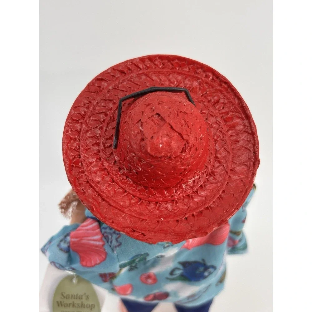 Santa's Workshop Beach Party Coastal Santa Hawaiian Shirt Flip Flops‎ 10